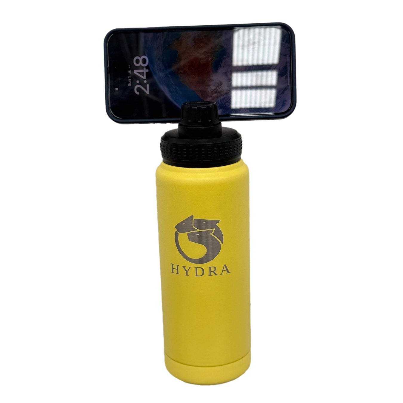 Hydra Water bottle with Phone Holder – Yellow