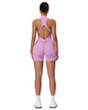 Activewear Bodysuit with Zipper - Pink